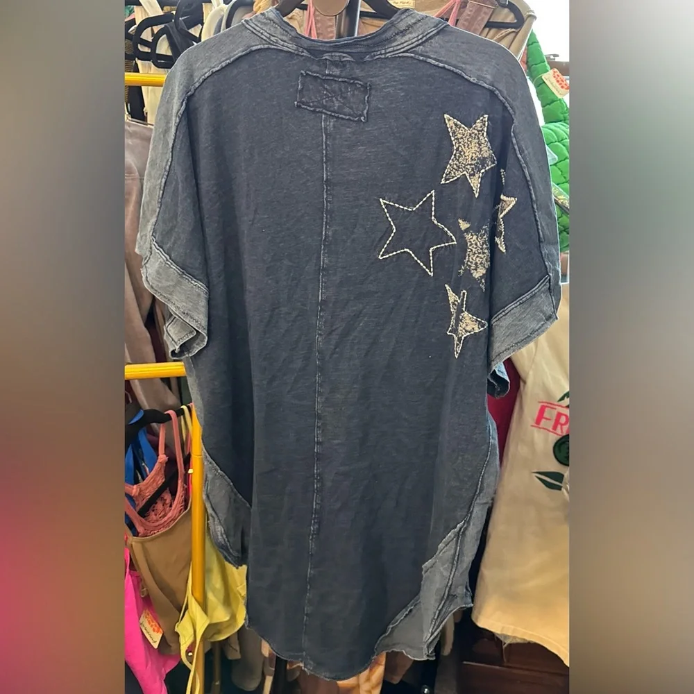 NWOT Free People We The Free Heritage Hero Tee - midnight navy combo - XS - Picture 7 of 8